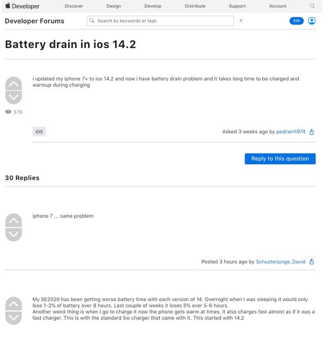 iOS14.2导致电池续航变短充电时间更长怎么办
