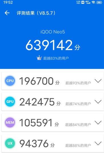 iqooneo5跑分怎么样