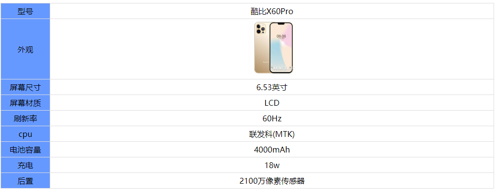 酷比X60Pro配置介绍