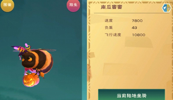 创造与魔法南瓜蜜蜜坐骑速度怎么样 创造与魔法南瓜蜜蜜坐骑速度属性面板介绍