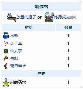 泰拉瑞亚荆棘药水怎么做 能反弹多少伤害
