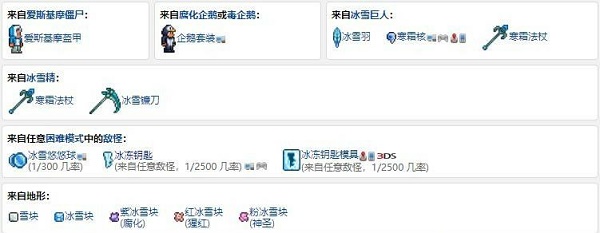 泰拉瑞亚暴风雪事件掉落物品一览