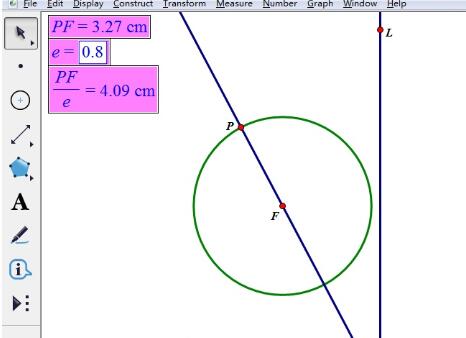 几何画板怎么用椭圆第二定义绘制椭圆,几何画板画椭圆方法