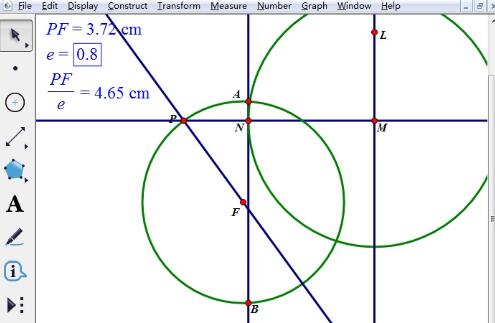 几何画板怎么用椭圆第二定义绘制椭圆,几何画板画椭圆方法