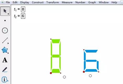 几何画板怎么制作彩色液晶显示数字,几何画板彩色液晶显示方法