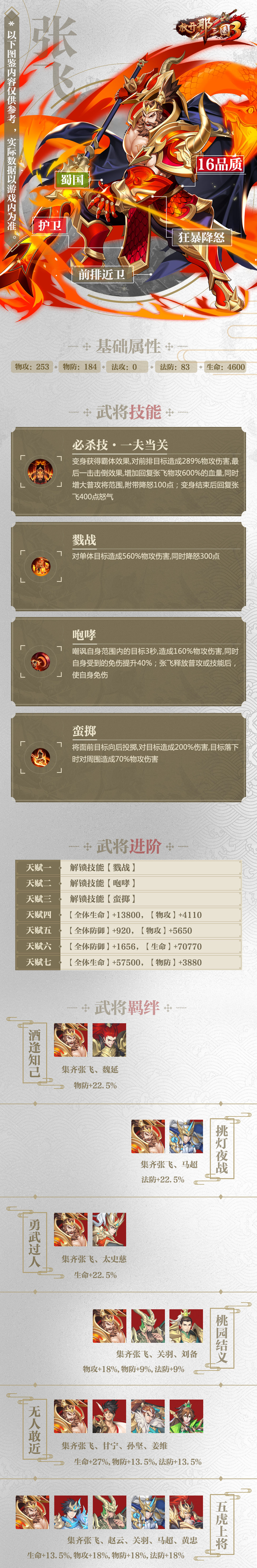 放开那三国3张飞属性技能羁绊图鉴