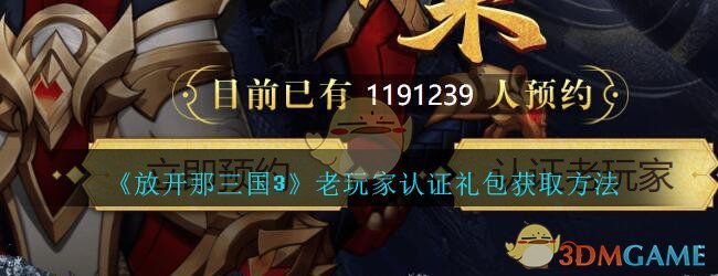 放开那三国3老玩家认证礼包