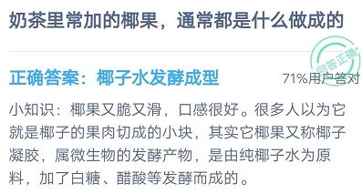 奶茶里加的椰果，通常都是什么做成的