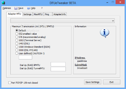 DFUeTweaker（网速优化工具）v1.0050